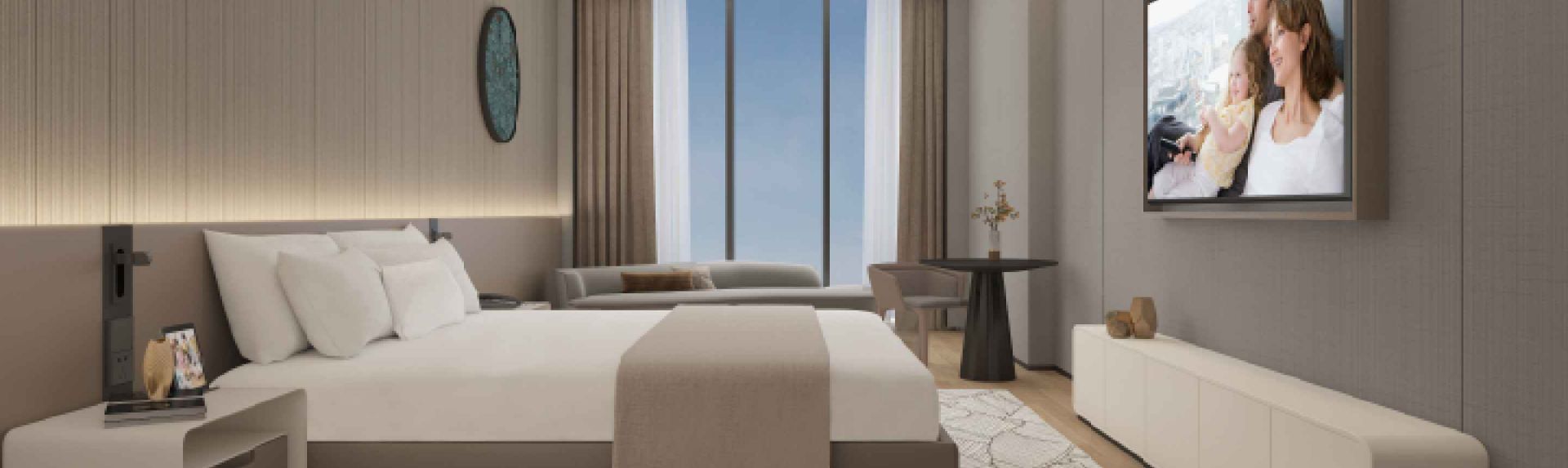 Somerset Gaoxin Chengdu bedroom with tv