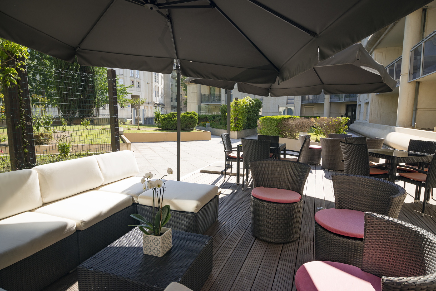 Terrace of our apart hotel in Montpellier