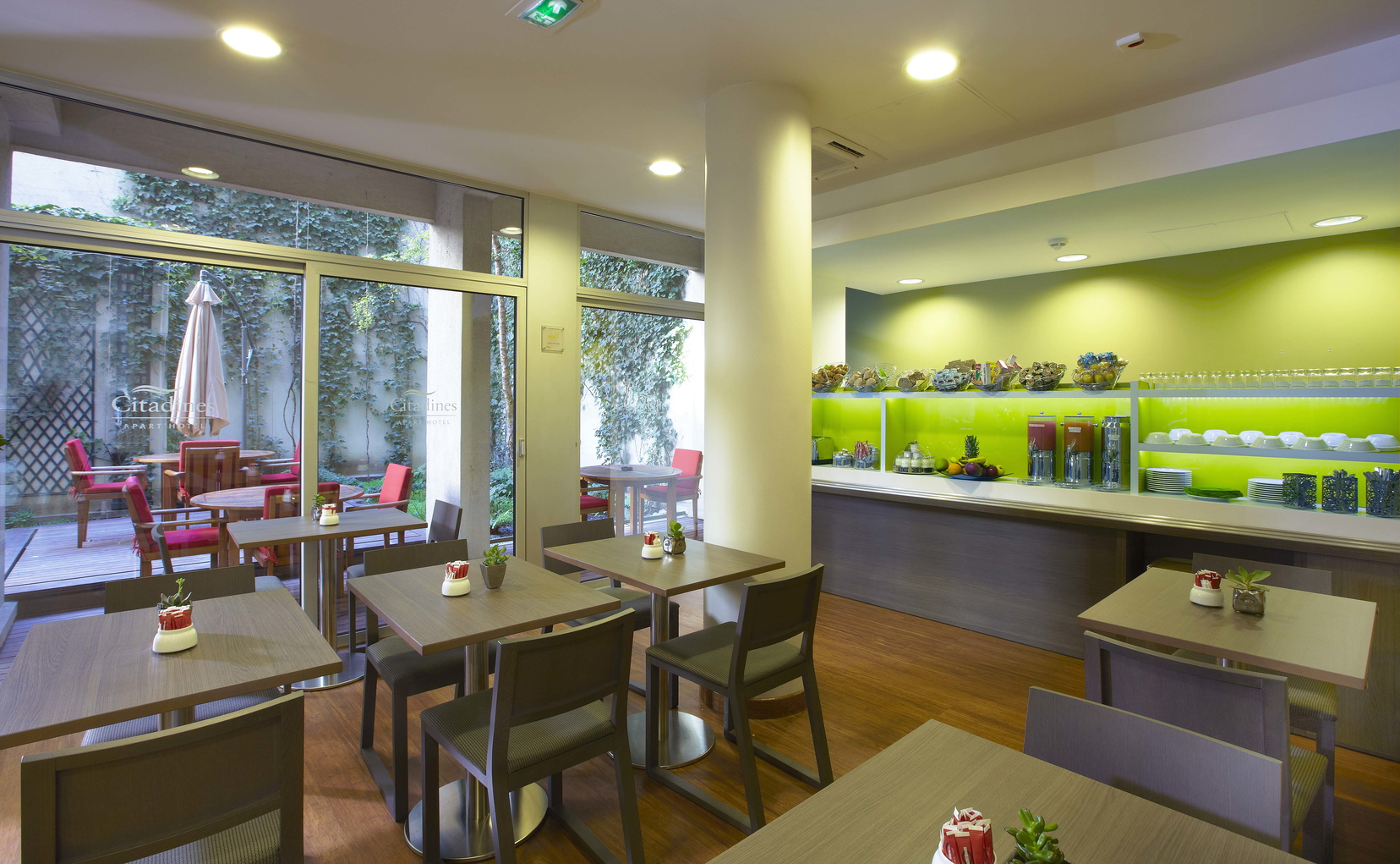 Breakfast room of our apart hotel in Paris 14 open 7 days a week