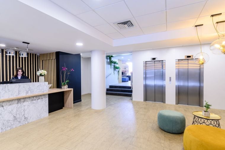 Réception et lobby de notre appart hotel à Toulouse