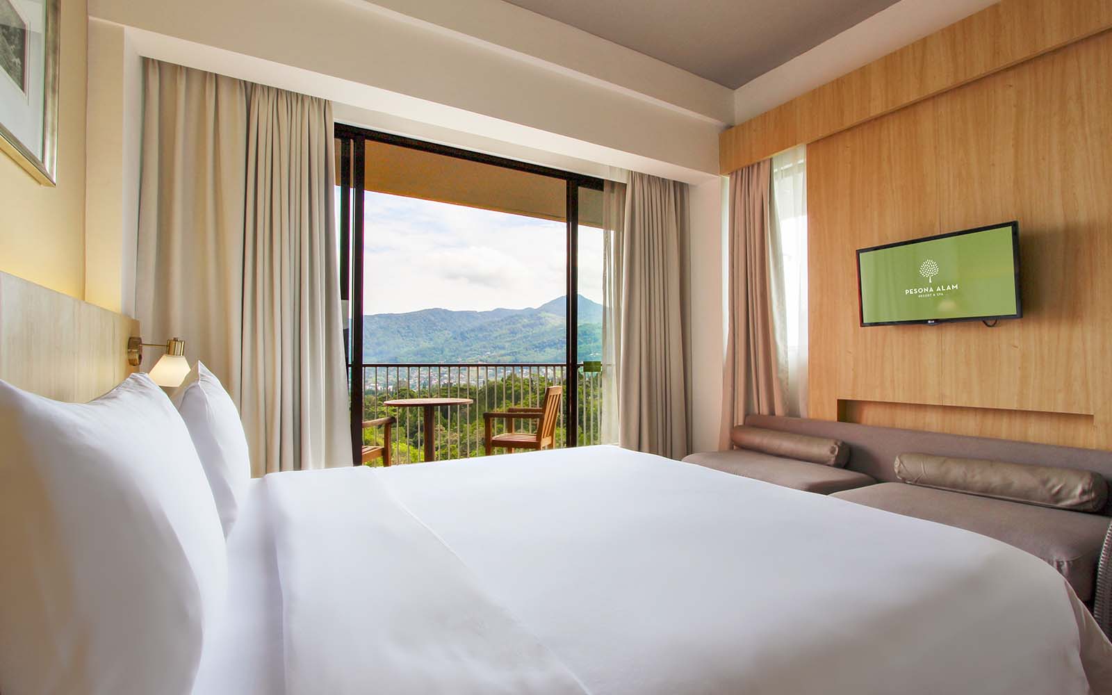 Bedroom with a view at Pesona Alam Resort Spa
