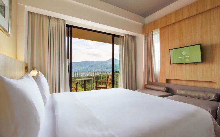 Bedroom with a view at Pesona Alam Resort Spa