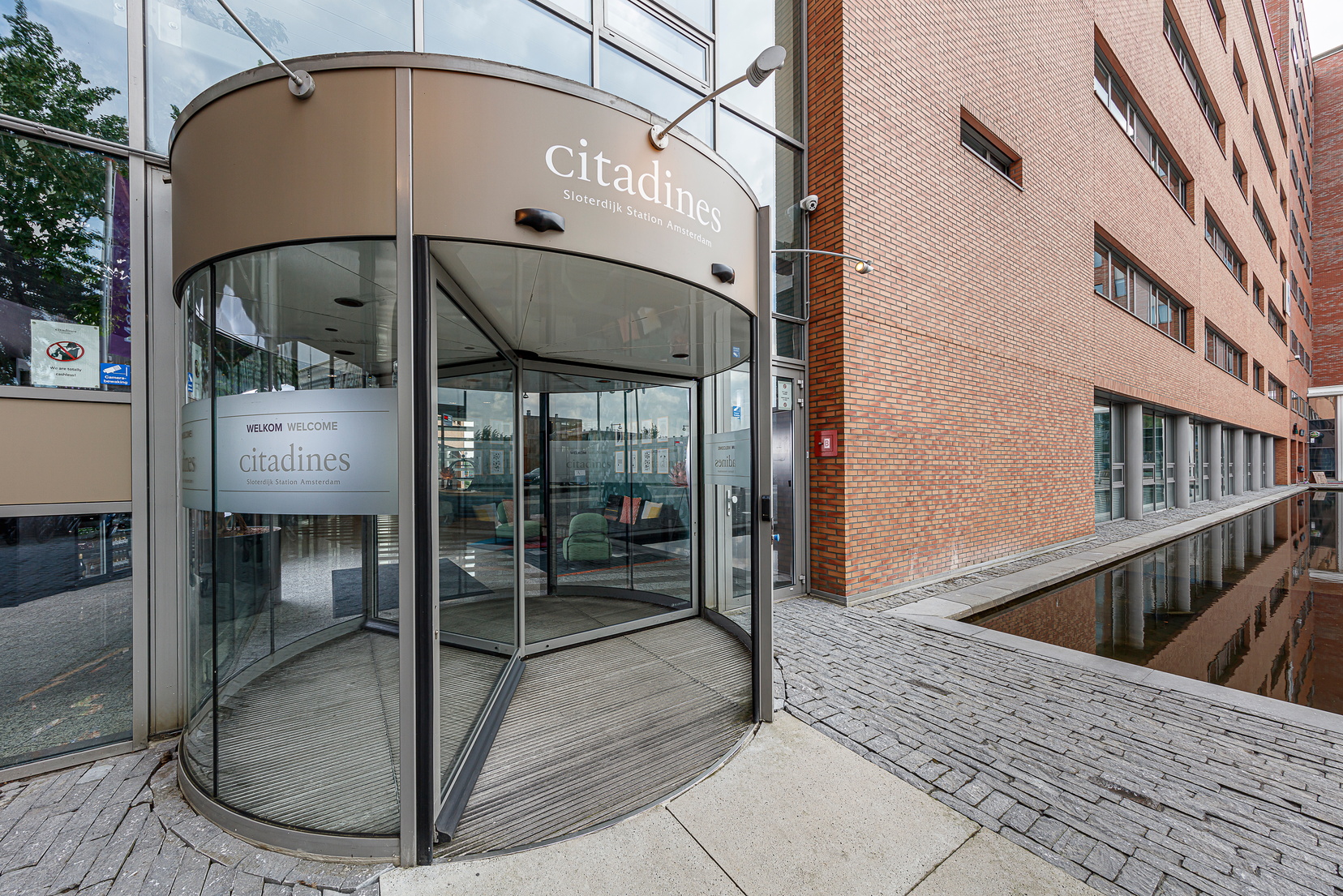 Entrance of our apart hotel in Amsterdam