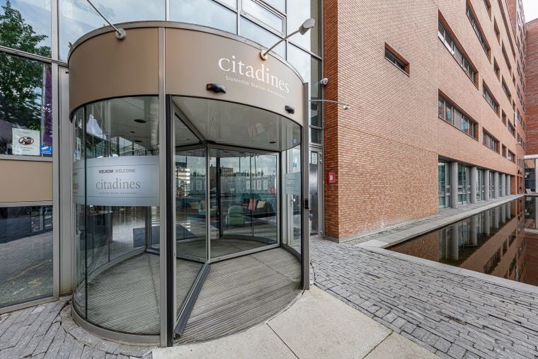 Entrance of our apart hotel in Amsterdam