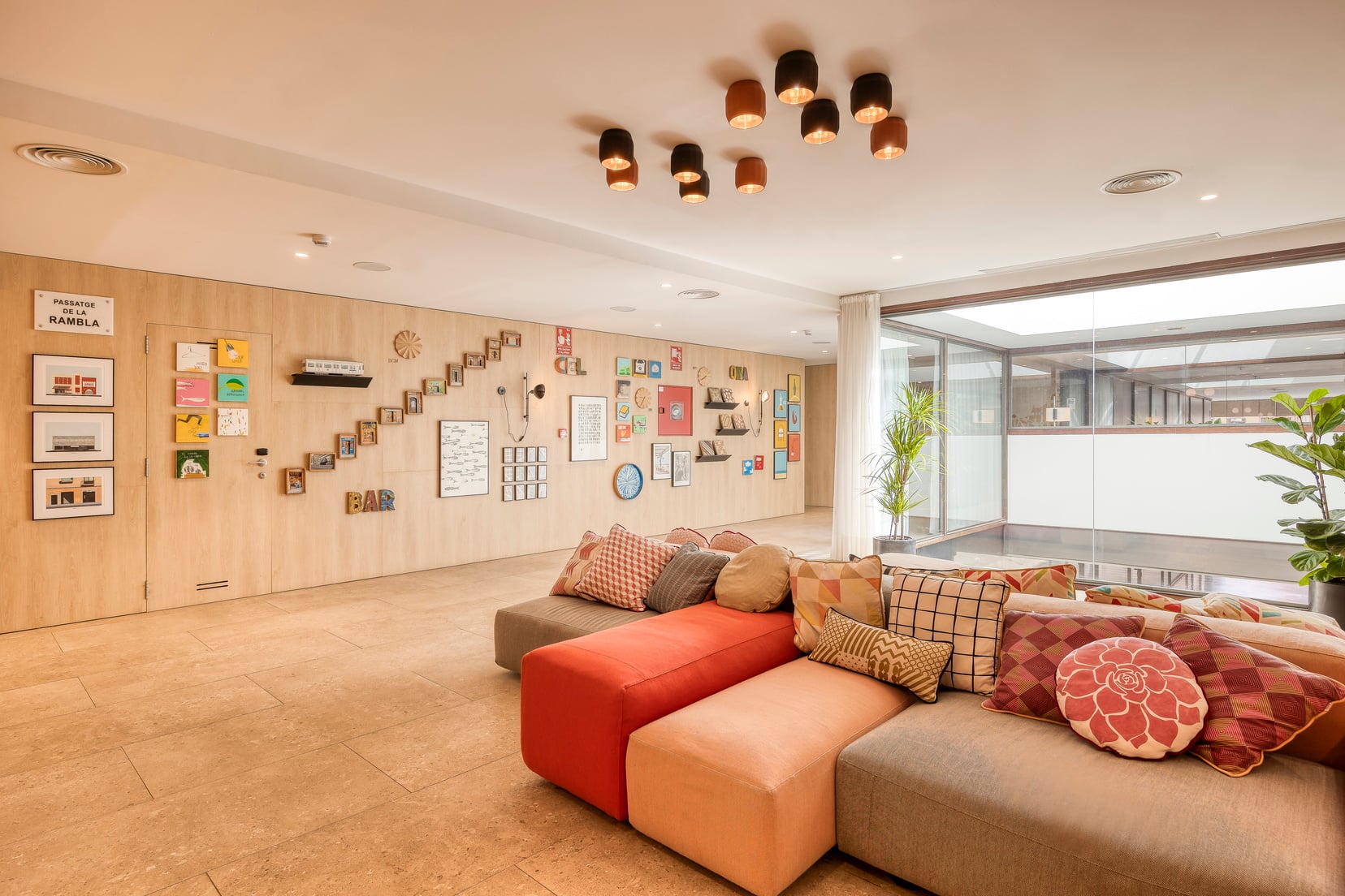 Lounge area of our apart hotel in Barcelona