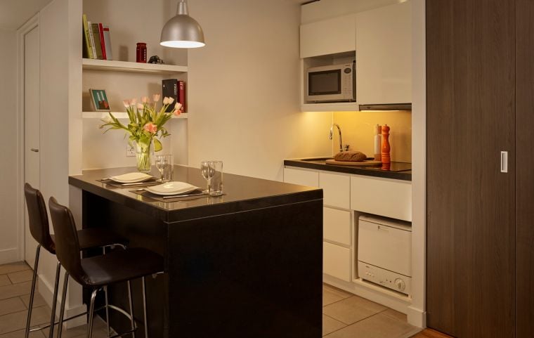 Fully equipped kitchen of the Studio, apart hotel London