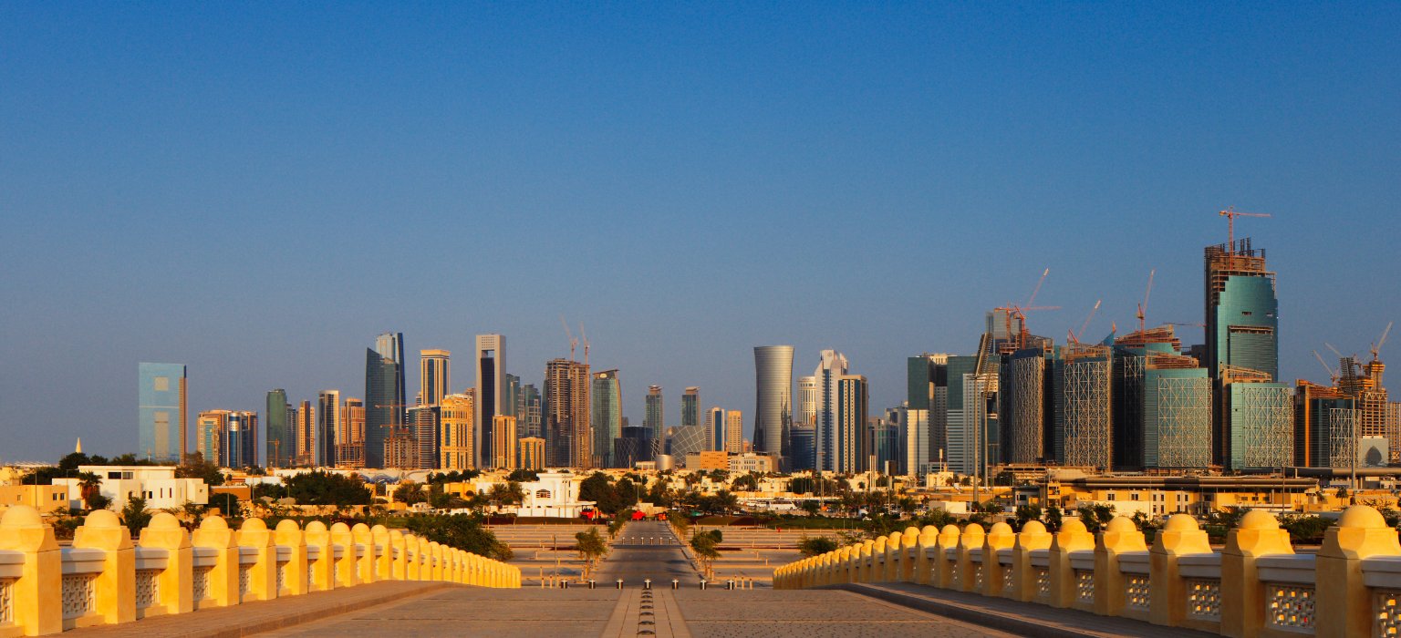 doha west bay skyline grand mosque