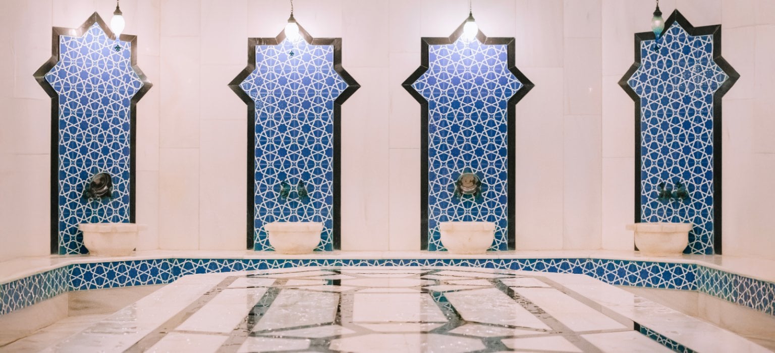 turkish hamam minimalist mosaics