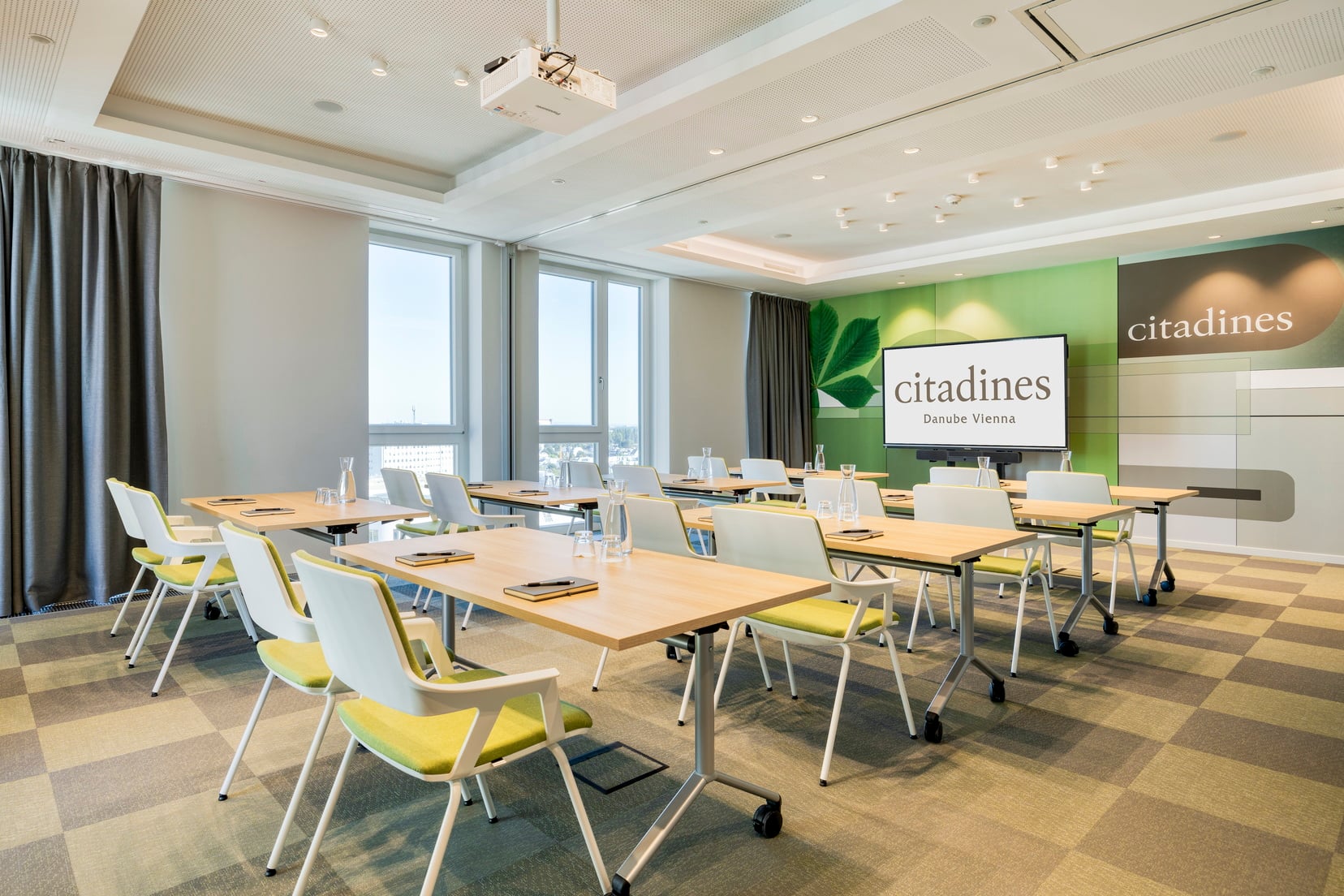 Meeting room in classroom configuration