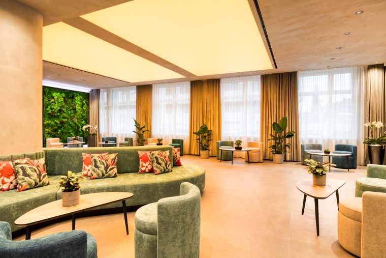 Reception and its lounge area