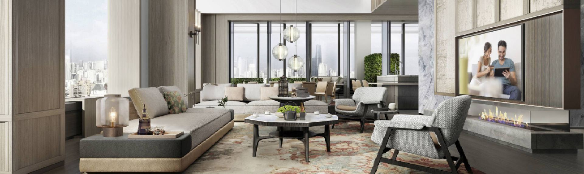 Ascott Tianfu CBD Chengdu apartment lounge with furniture