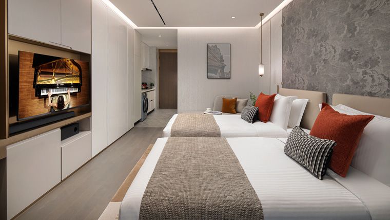 Apartmenttypes APZG StudioDlx Twin LR