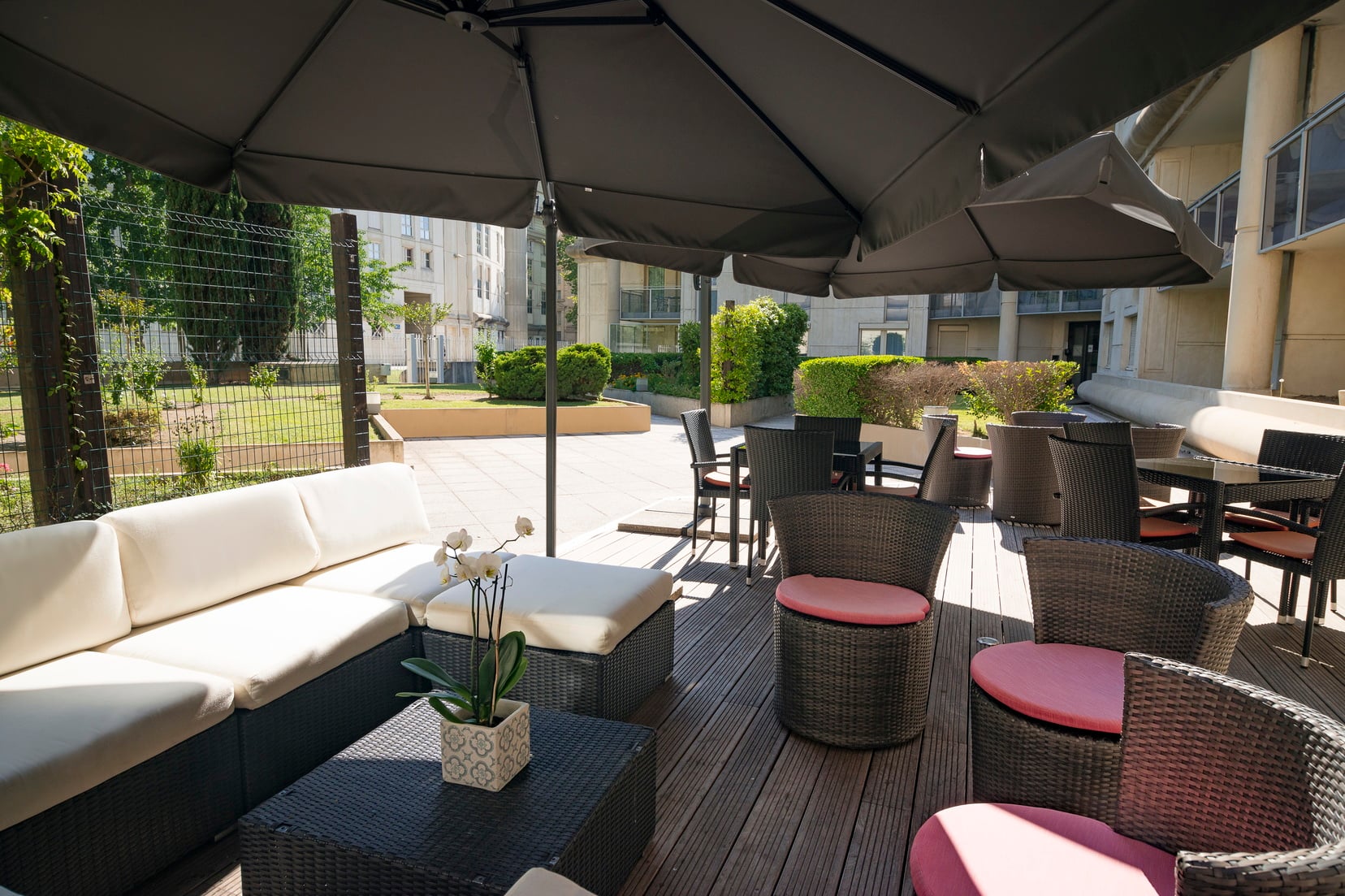 Terrace of our apart hotel in Montpellier