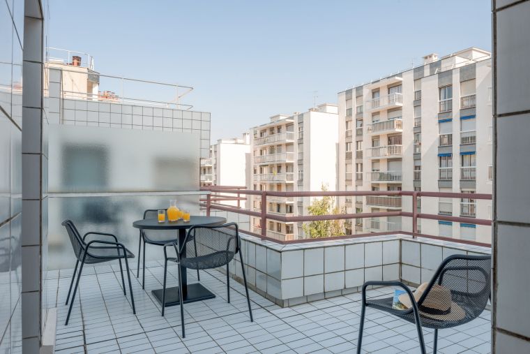 Balcon d'un Appartement 2-pièces, appart hotel Paris 13