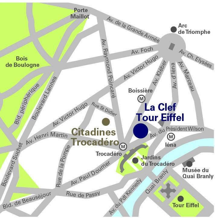 Location Map La Clef Tour Eiffel Paris English