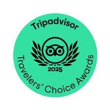 <strong>TripAdvisor - Travelers Choice Award 2025</strong></br>TripAdvisor Travelers Choice Award is given to the hotel in the top 10% worldwide.
The vote is done based on travelers reviews.
