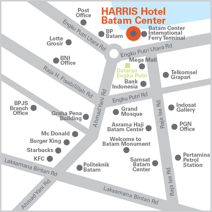 Location Map Harris Hotel Batam Center Batam English