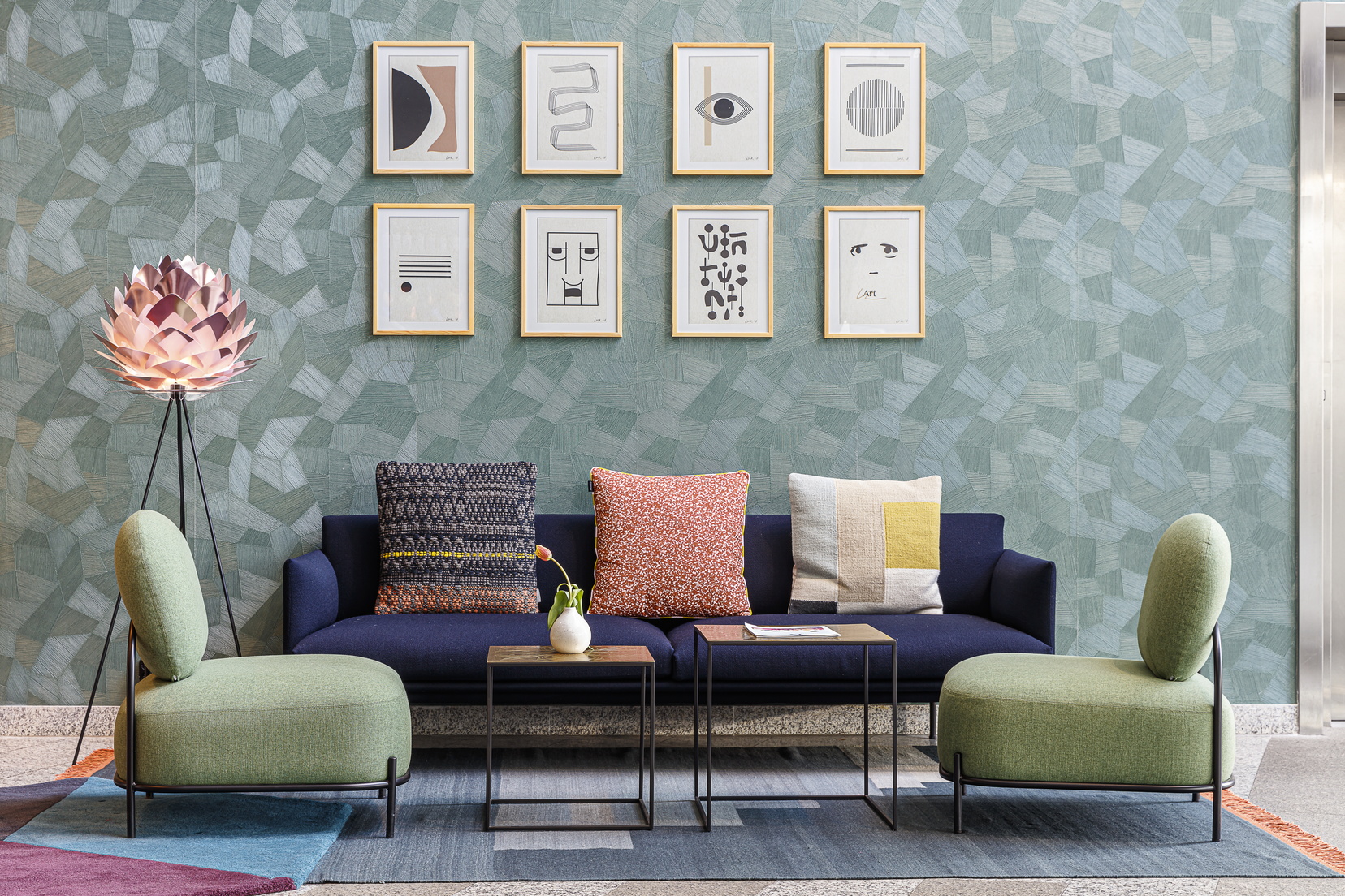 Sala de estar de nuestro apart hotel en Amsterdam