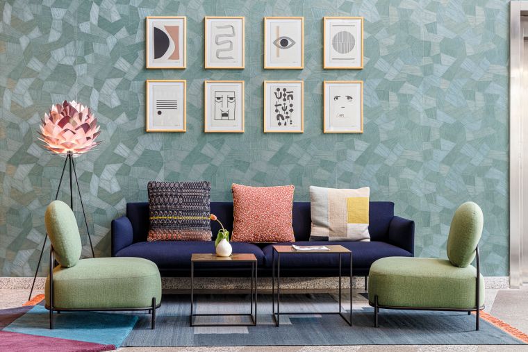Sala de estar de nuestro apart hotel en Amsterdam