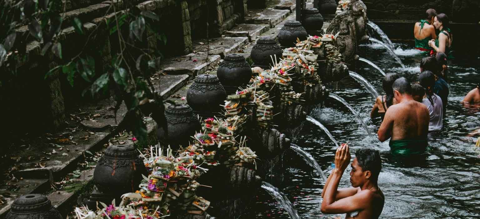Water purification ritual in Bali