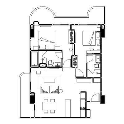 バンコクの2ベッドルーム サービス アパートメント サマセット エカマイ バンコク