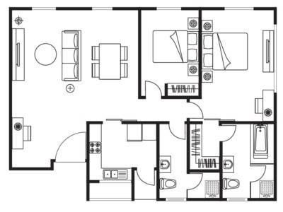 The Floor Plan of the Two-Bedroom Premier at Somerset Vista Ho Chi Minh City The Floor Plan of the Two-Bedroom Premier at Somerset Vista Ho Chi Minh City
