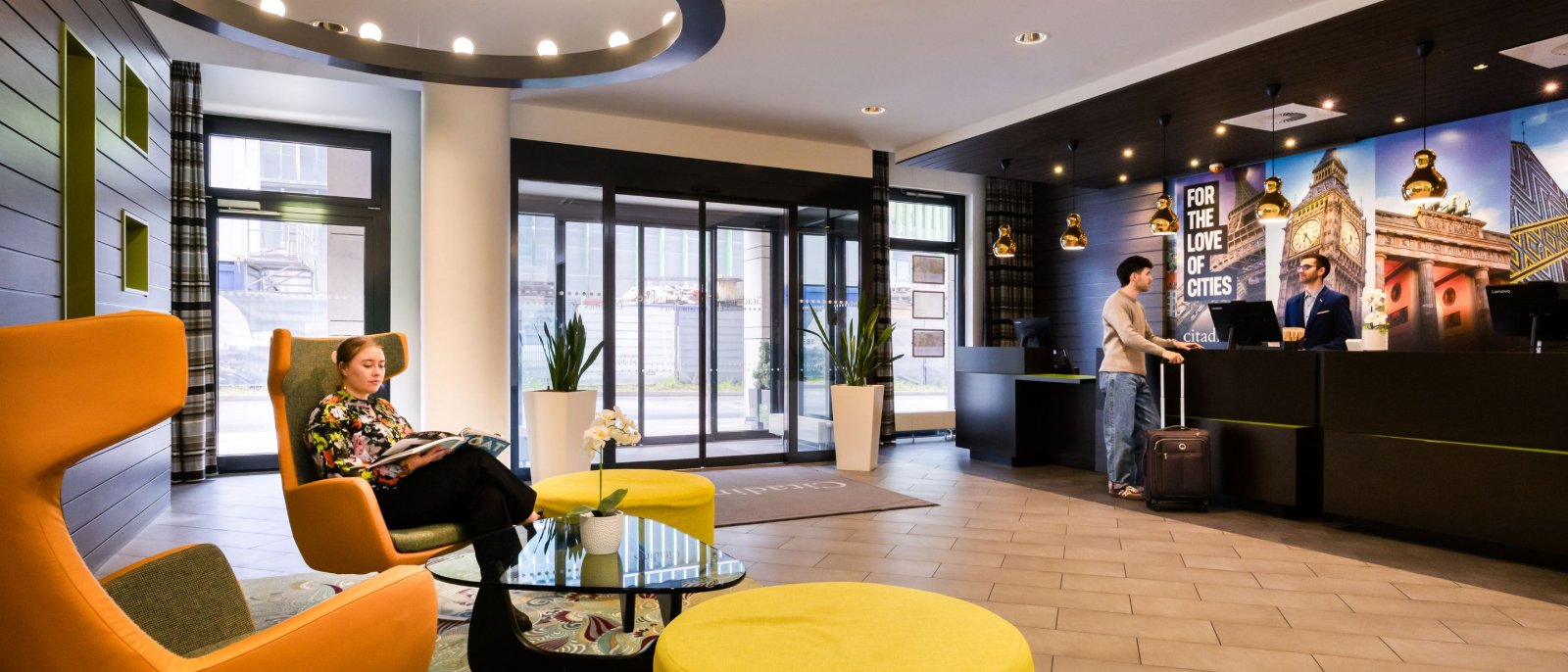 Lounge at apart hotel Citadines City Centre Frankfurt